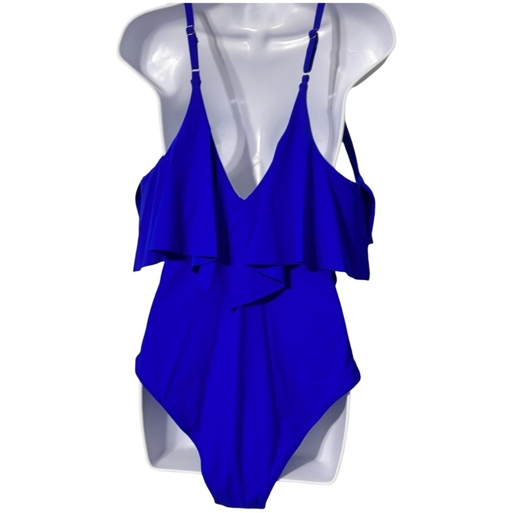 Slimming Ruffle One Piece
Ruched Tummy Control Bathing
Suits (Royal Blue, XL) - Picture 3 of 8